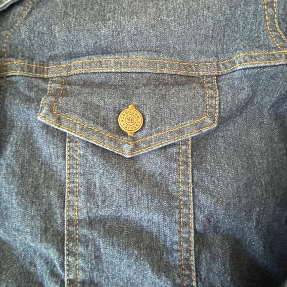 Bill Blass Jeanswear stretch button down western style jean shirt size L - Picture 9 of 14